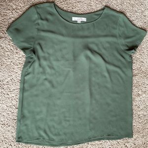 LOFT sage green short sleeve blouse
